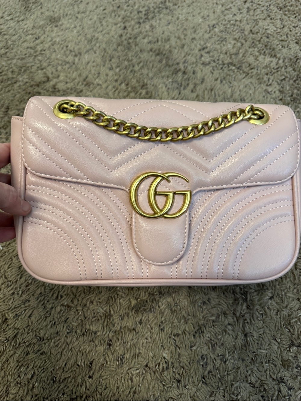 Inspired Small Shoulder Bag in Light Pink